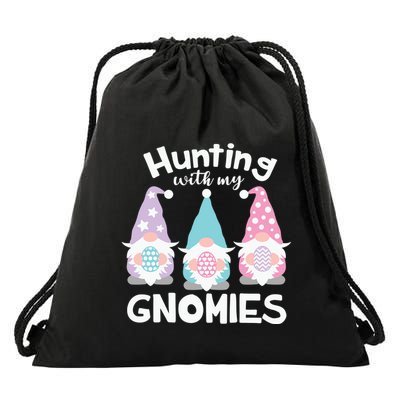 Hunting With My Gnomies Funny Easter Drawstring Bag