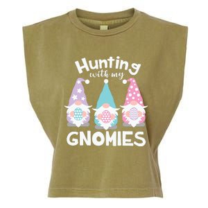 Hunting With My Gnomies Funny Easter Garment-Dyed Women's Muscle Tee