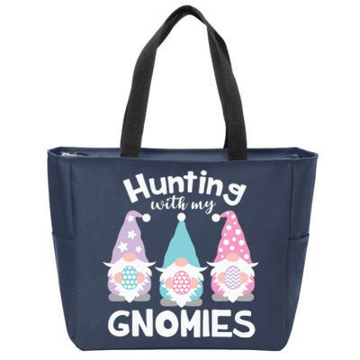 Hunting With My Gnomies Funny Easter Zip Tote Bag