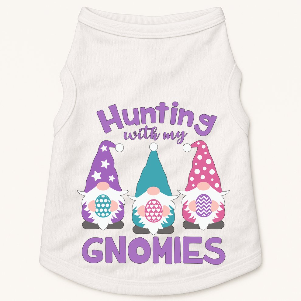 Hunting With My Gnomies Funny Easter Doggie Tank