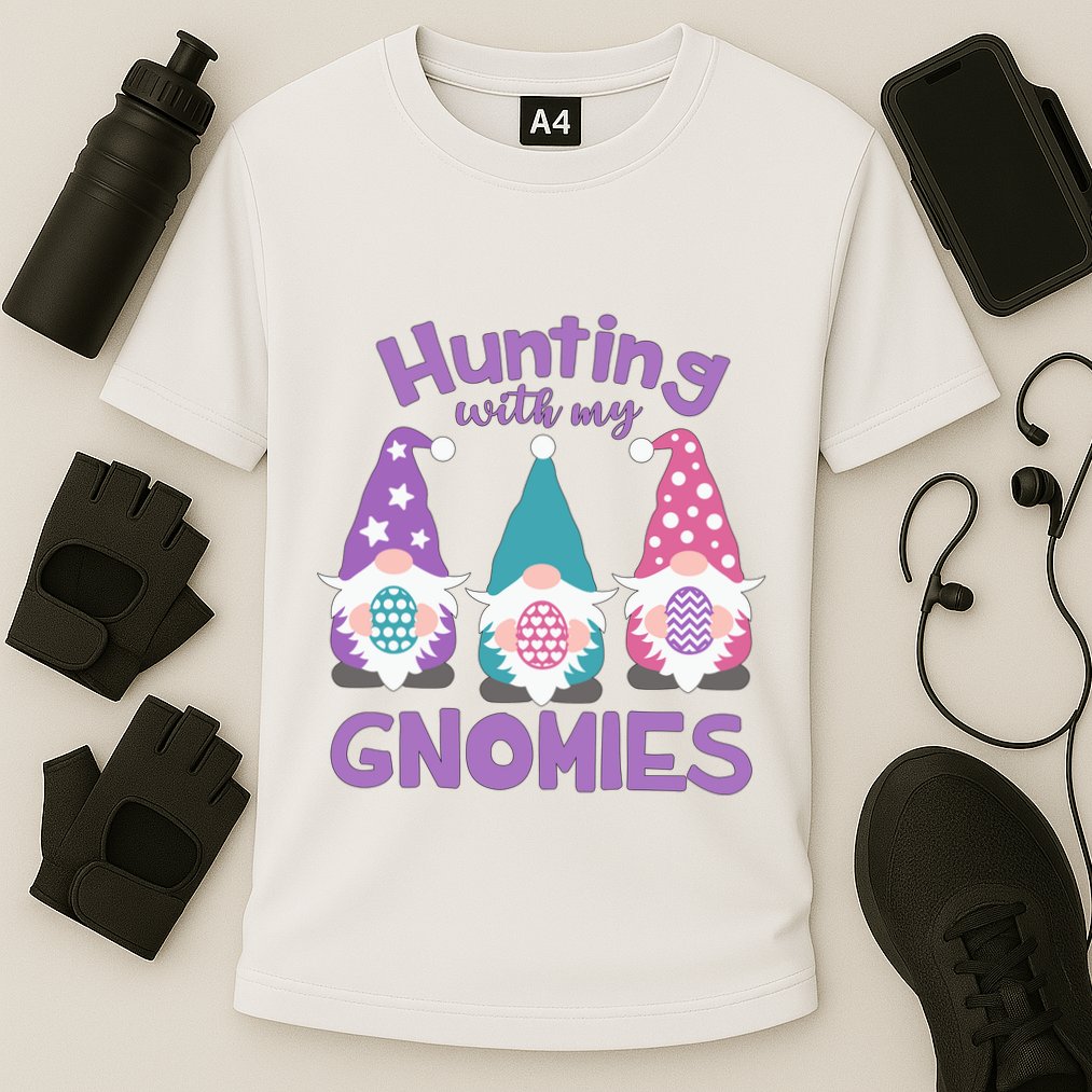 Hunting With My Gnomies Funny Easter Performance Shirt