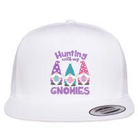 Hunting With My Gnomies Funny Easter Flat Bill Trucker Hat
