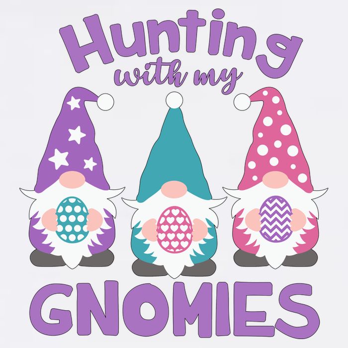 Hunting With My Gnomies Funny Easter Flat Bill Trucker Hat