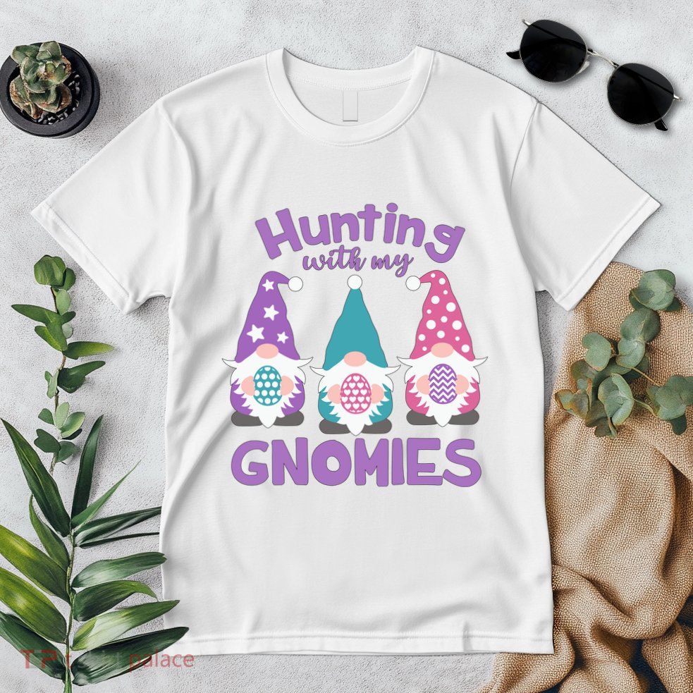 Hunting With My Gnomies Funny Easter Premium T-Shirt