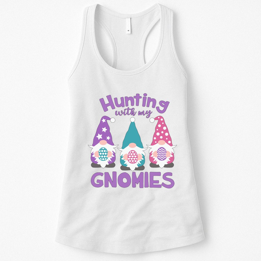 Hunting With My Gnomies Funny Easter Womens Tank Top