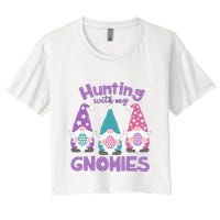 Hunting With My Gnomies Funny Easter Crop Top