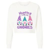 Hunting With My Gnomies Funny Easter Cropped Pullover Crew