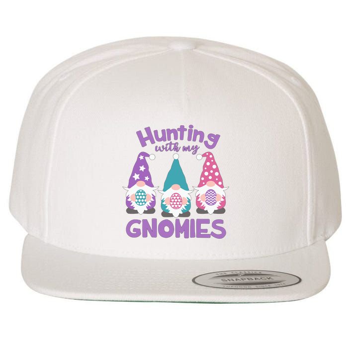 Hunting With My Gnomies Funny Easter Wool Snapback Cap