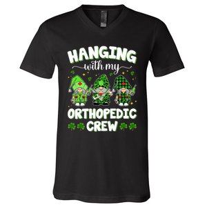 Hanging With My Orthopedic Crew Happy St Patrick's Day Orthopedic Nurse V-Neck T-Shirt