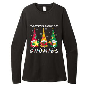 Hanging With My Gnomies Santa Gnomes Light Snow Christmas Gift Womens CVC Long Sleeve Shirt