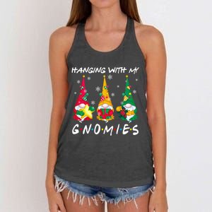 Hanging With My Gnomies Santa Gnomes Light Snow Christmas Gift Women's Knotted Racerback Tank