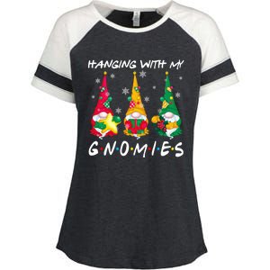 Hanging With My Gnomies Santa Gnomes Light Snow Christmas Gift Enza Ladies Jersey Colorblock Tee