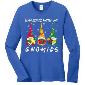 Hanging With My Gnomies Santa Gnomes Light Snow Christmas Gift Ladies Long Sleeve Shirt