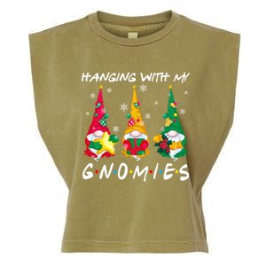 Hanging With My Gnomies Santa Gnomes Light Snow Christmas Gift Garment-Dyed Women's Muscle Tee