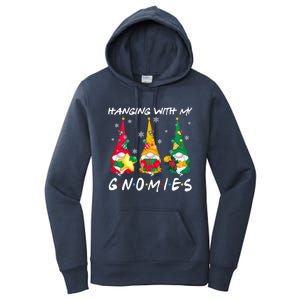 Hanging With My Gnomies Santa Gnomes Light Snow Christmas Gift Women's Pullover Hoodie