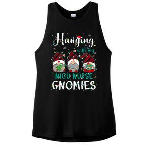 Hanging With My Nicu Nurse Gnomies Christmas Nurse Gnomes Gift Ladies PosiCharge Tri-Blend Wicking Tank