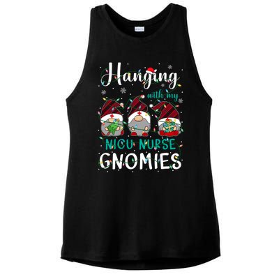 Hanging With My Nicu Nurse Gnomies Christmas Nurse Gnomes Gift Ladies PosiCharge Tri-Blend Wicking Tank