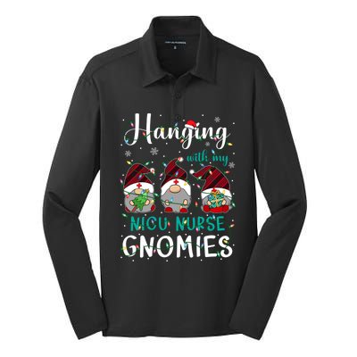 Hanging With My Nicu Nurse Gnomies Christmas Nurse Gnomes Gift Silk Touch Performance Long Sleeve Polo