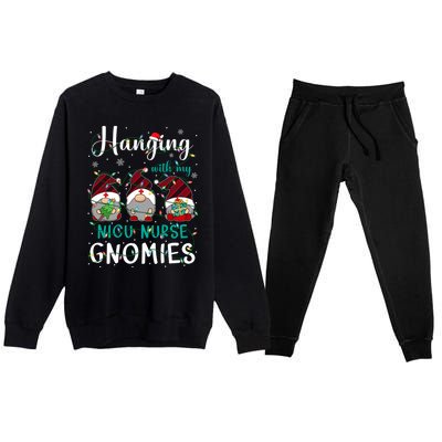 Hanging With My Nicu Nurse Gnomies Christmas Nurse Gnomes Gift Premium Crewneck Sweatsuit Set