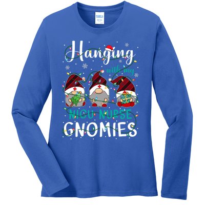 Hanging With My Nicu Nurse Gnomies Christmas Nurse Gnomes Gift Ladies Long Sleeve Shirt