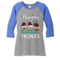 Hanging With My Nicu Nurse Gnomies Christmas Nurse Gnomes Gift Women's Tri-Blend 3/4-Sleeve Raglan Shirt