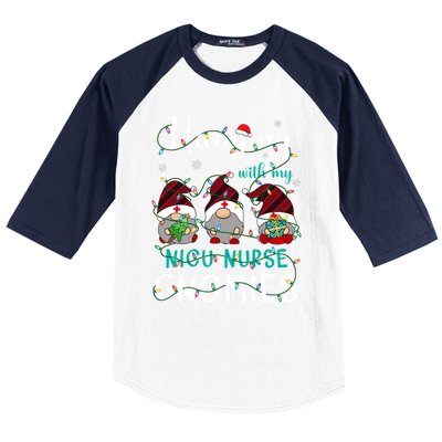 Hanging With My Nicu Nurse Gnomies Christmas Nurse Gnomes Gift Baseball Sleeve Shirt