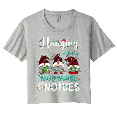 Hanging With My Nicu Nurse Gnomies Christmas Nurse Gnomes Gift Women's Crop Top Tee