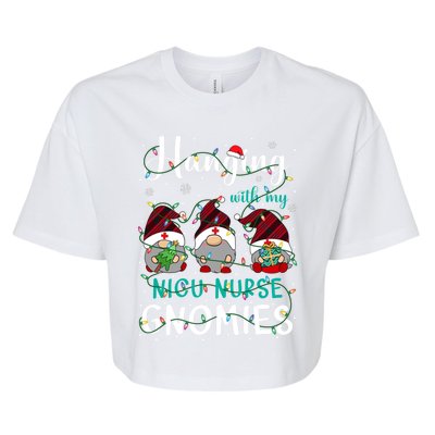 Hanging With My Nicu Nurse Gnomies Christmas Nurse Gnomes Gift Bella+Canvas Jersey Crop Tee