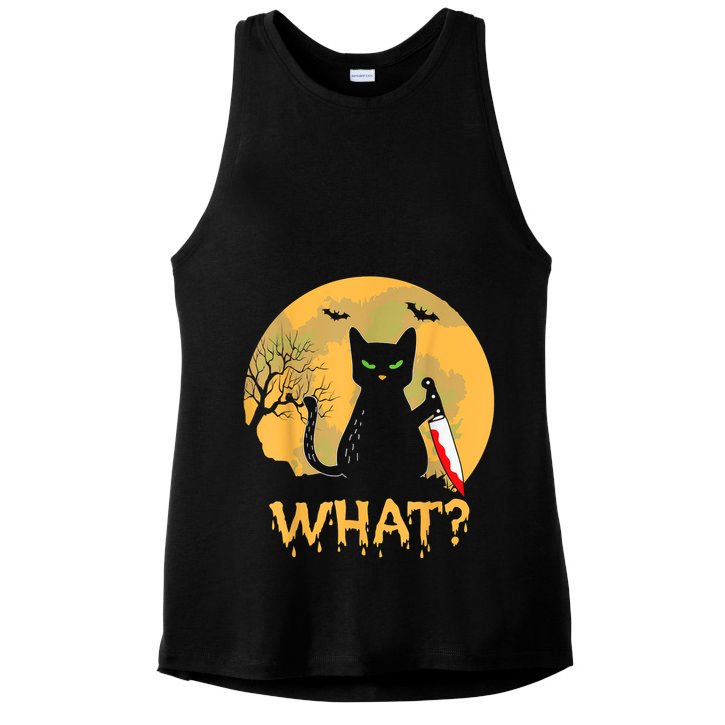 Halloween What Murderous Black Cat With Knife Gothic Dark Ladies PosiCharge Tri-Blend Wicking Tank