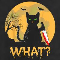 Halloween What Murderous Black Cat With Knife Gothic Dark 11oz C Handle Ceramic Mug