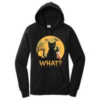 Halloween What Murderous Black Cat With Knife Gothic Dark Women's Pullover Hoodie