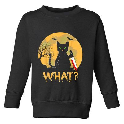 Halloween What Murderous Black Cat With Knife Gothic Dark Toddler Sweatshirt