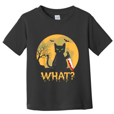 Halloween What Murderous Black Cat With Knife Gothic Dark Toddler T-Shirt
