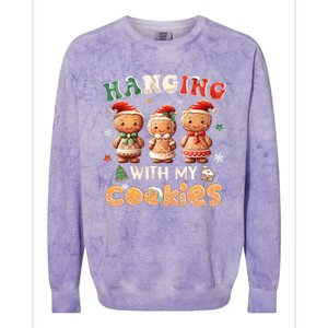 Hanging With My Cookies Funny Santa Cookie Xmas Tree Snow Great Gift Colorblast Crewneck Sweatshirt