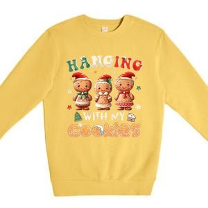 Hanging With My Cookies Funny Santa Cookie Xmas Tree Snow Great Gift Premium Crewneck Sweatshirt