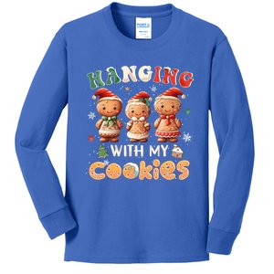 Hanging With My Cookies Funny Santa Cookie Xmas Tree Snow Great Gift Kids Long Sleeve Shirt