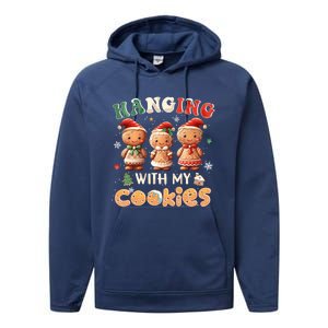 Hanging With My Cookies Funny Santa Cookie Xmas Tree Snow Great Gift Performance Fleece Hoodie