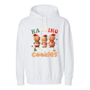 Hanging With My Cookies Funny Santa Cookie Xmas Tree Snow Great Gift Garment-Dyed Fleece Hoodie