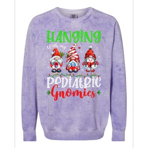 Hanging With My Pediatric Gnomies Cute Xmas Gnome Nurse Cute Gift Colorblast Crewneck Sweatshirt