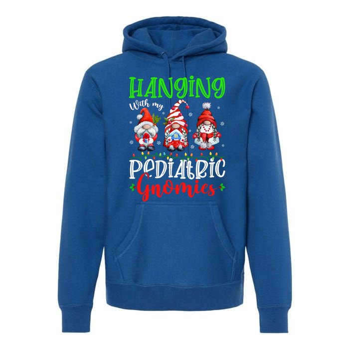 Hanging With My Pediatric Gnomies Cute Xmas Gnome Nurse Cute Gift Premium Hoodie