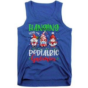 Hanging With My Pediatric Gnomies Cute Xmas Gnome Nurse Cute Gift Tank Top