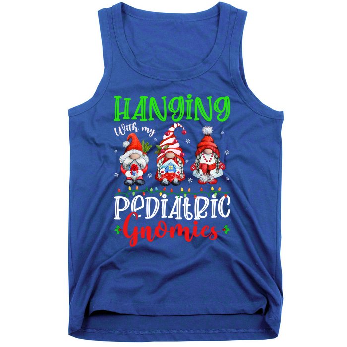 Hanging With My Pediatric Gnomies Cute Xmas Gnome Nurse Cute Gift Tank Top