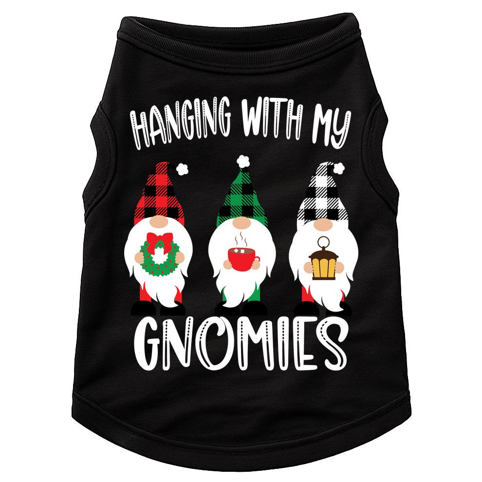 Hanging With My Gnomies, Merry Christmas Gnomes Garden Gnome Doggie Tank
