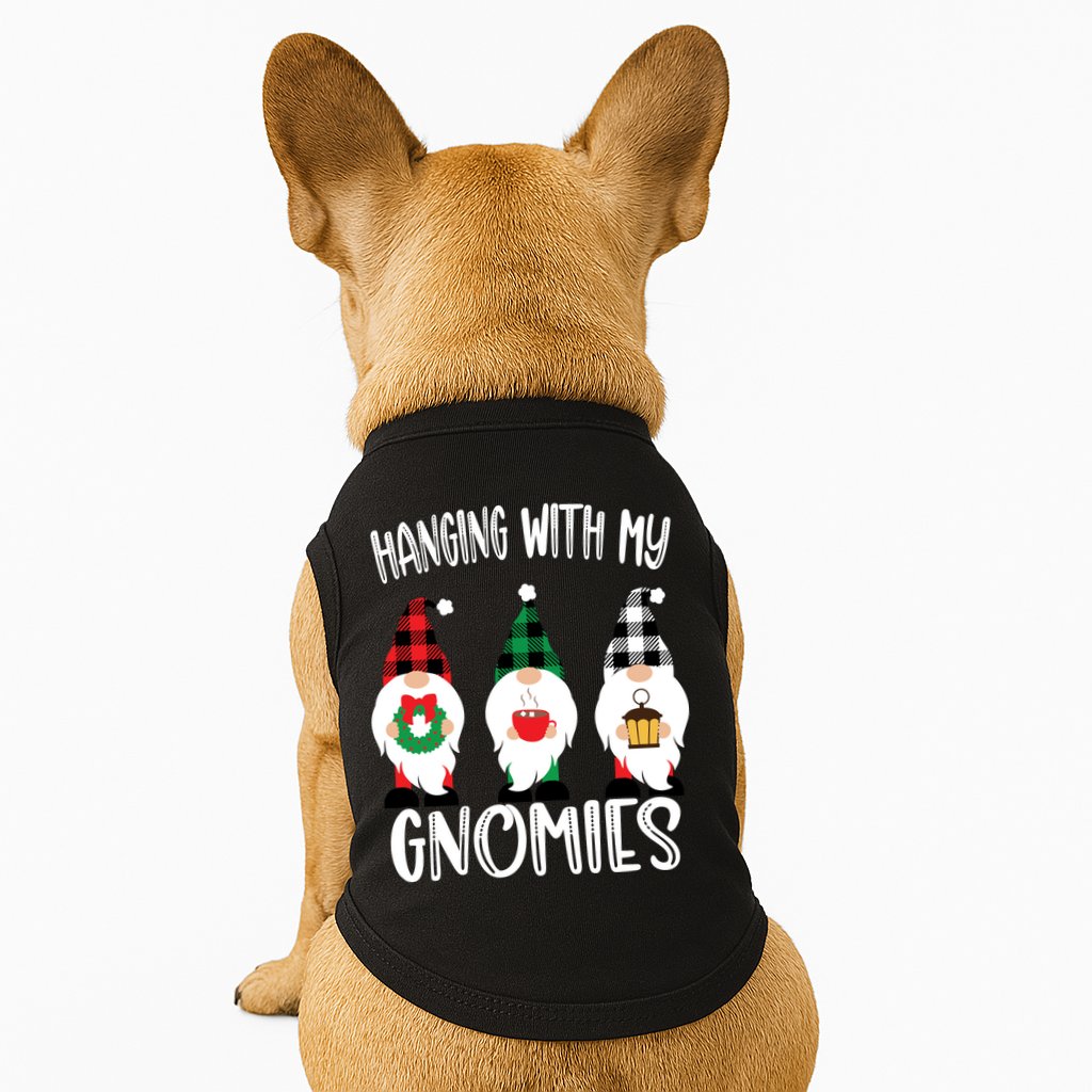 Hanging With My Gnomies, Merry Christmas Gnomes Garden Gnome Doggie Tank