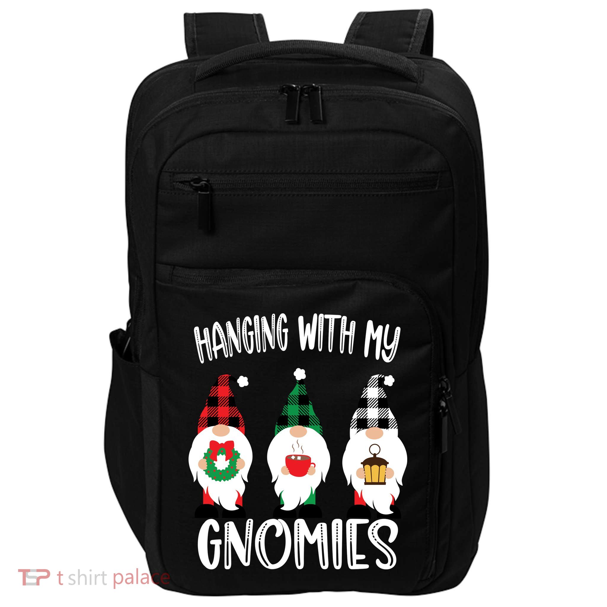 Hanging With My Gnomies, Merry Christmas Gnomes Garden Gnome Impact Tech Backpack