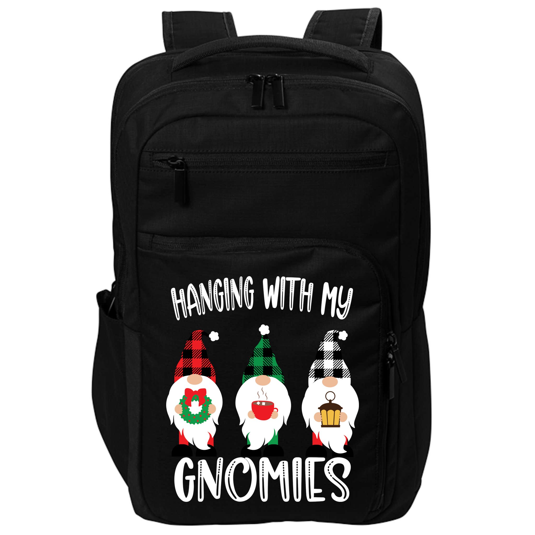Hanging With My Gnomies, Merry Christmas Gnomes Garden Gnome Impact Tech Backpack