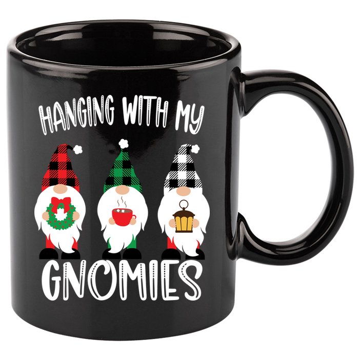 Hanging With My Gnomies, Merry Christmas Gnomes Garden Gnome 11oz C Handle Ceramic Mug