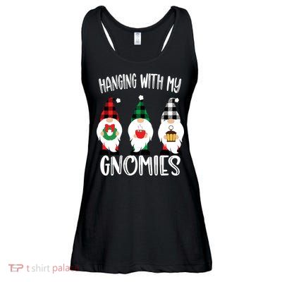 Hanging With My Gnomies, Merry Christmas Gnomes Garden Gnome Ladies Essential Flowy Tank
