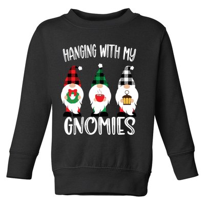 Hanging With My Gnomies, Merry Christmas Gnomes Garden Gnome Toddler Sweatshirt