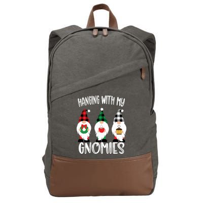 Hanging With My Gnomies, Merry Christmas Gnomes Garden Gnome Cotton Canvas Backpack